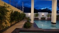 private swimming pool at night